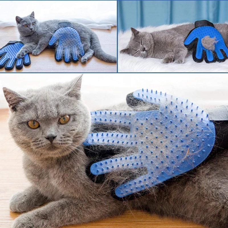 Siliconen verzorgingshandschoen voor huisdieren - Bad- en borstelgereedschap voor honden en katten