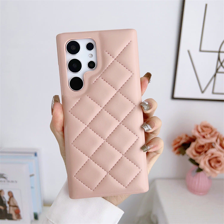 Puffer-Style Imitation Leather Phone Case