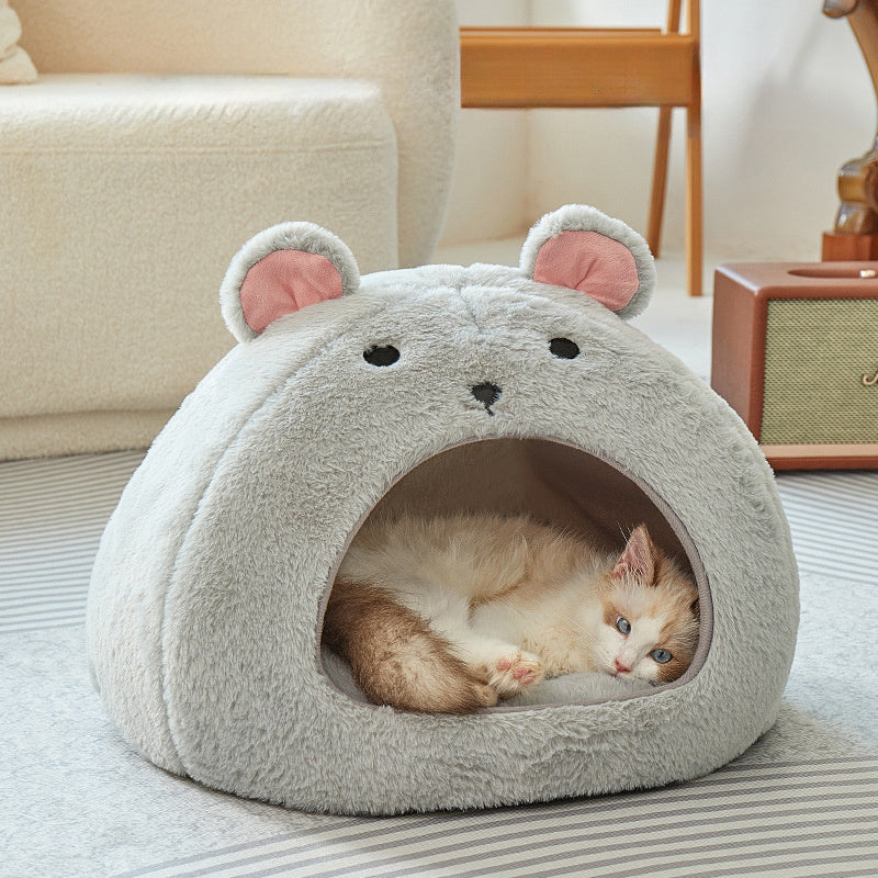 Cozy All-Cotton Pet Bed – Soft Washable Nest for Cats and Small Dogs
