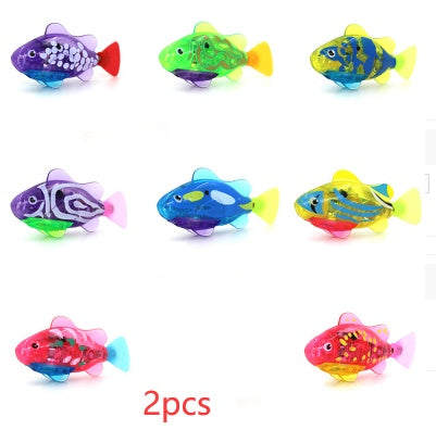 LED Swimming Robot Fish Toy – Flashing Cat Toy for Water Play