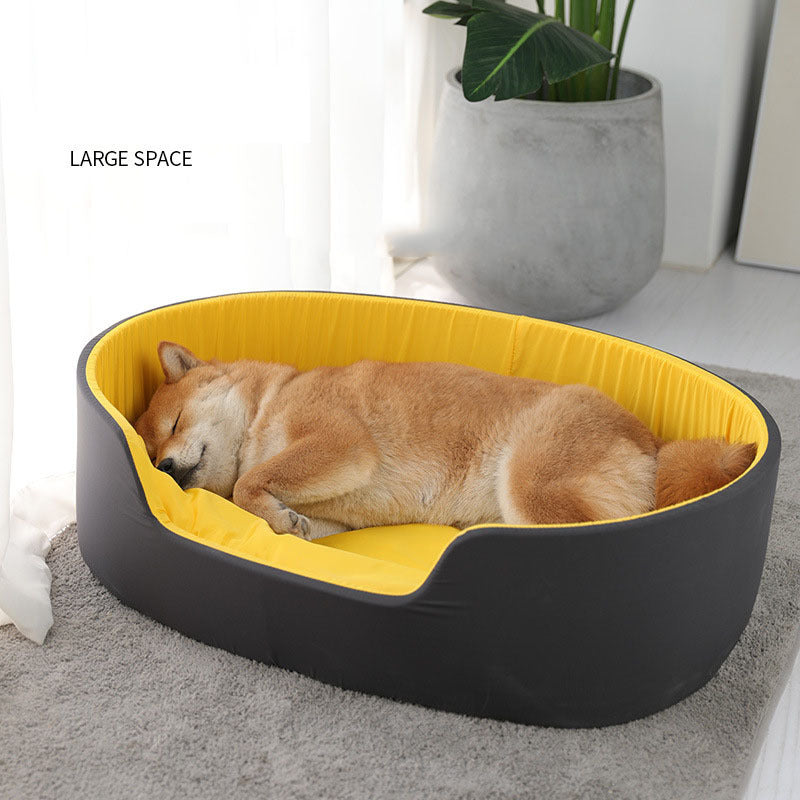 Soft Fabric Pet Nest Bed – Lightweight Cozy Lounger for Dogs & Cats