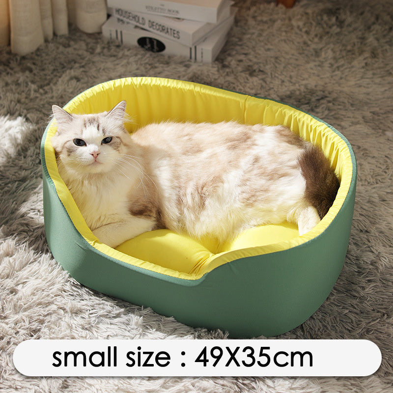 Soft Fabric Pet Nest Bed – Lightweight Cozy Lounger for Dogs & Cats