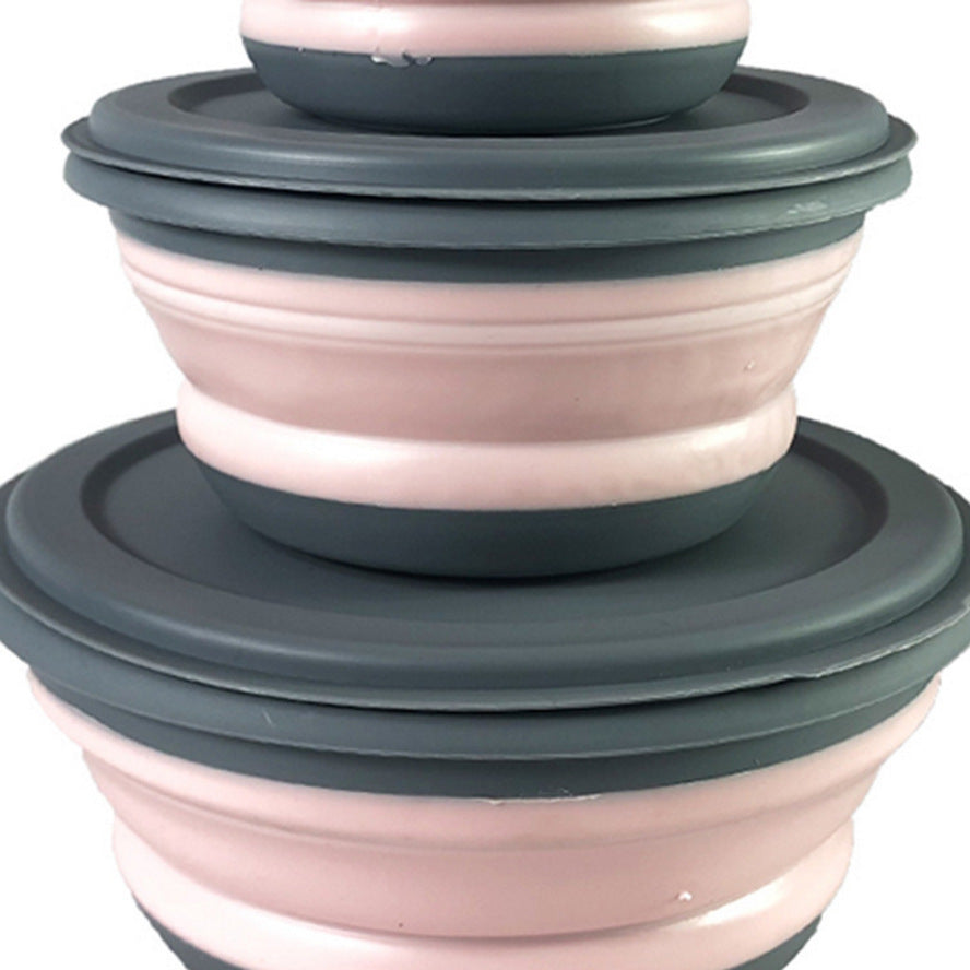 Three-Piece Folding Pet Bowl Set – Red/Green