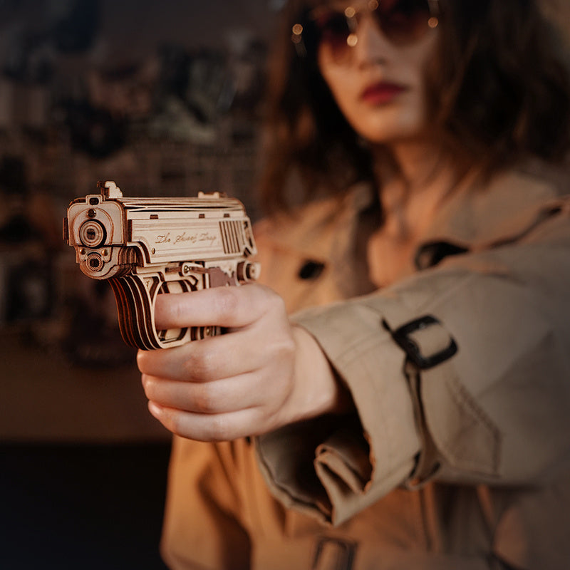 ROBOTIME 3D Puzzle Wooden Hideout Gun Mechanical Construciton Model Craft Kits