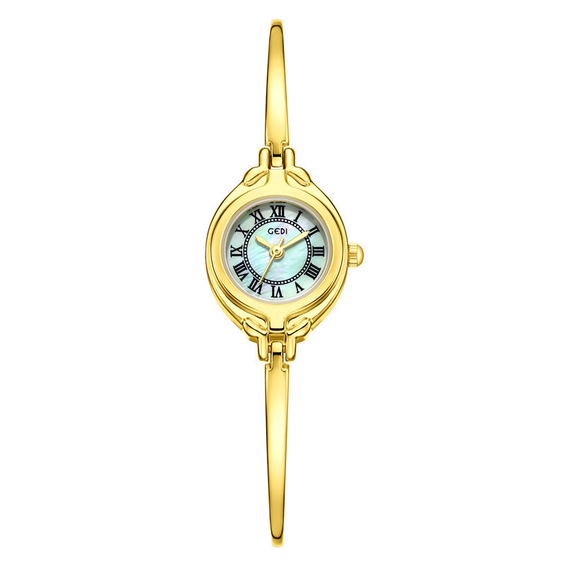 Gold Good-looking Thin Strap Quartz Watch