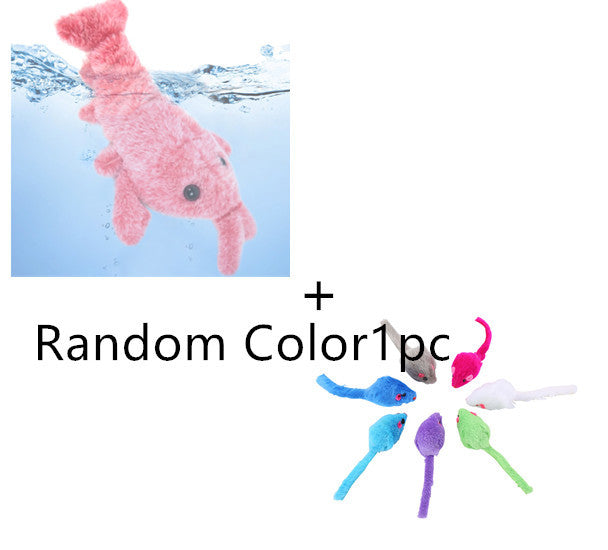 Elektrisch springend garnalenspeeltje - USB-oplaadbaar pluchen kattenspeeltje