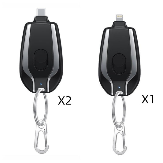 1500mAh Mini Keychain Power Bank – Type-C Emergency Fast Charger