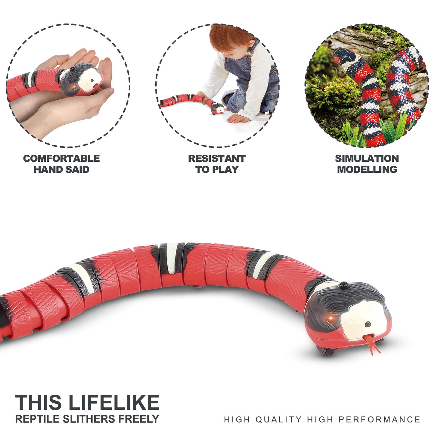 Interactive Smart Snake Cat Toy – Realistic USB Rechargeable Pet Toy