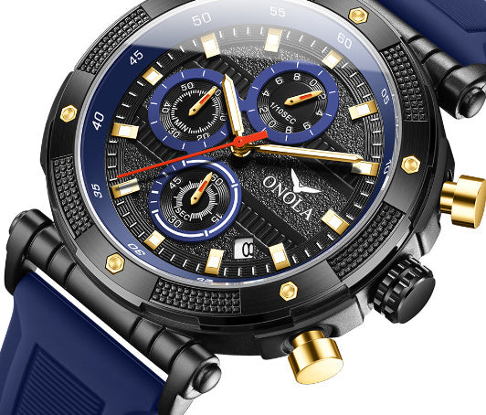 Moderiktig ny multifunktionell kvartsbandsklocka vattentät 