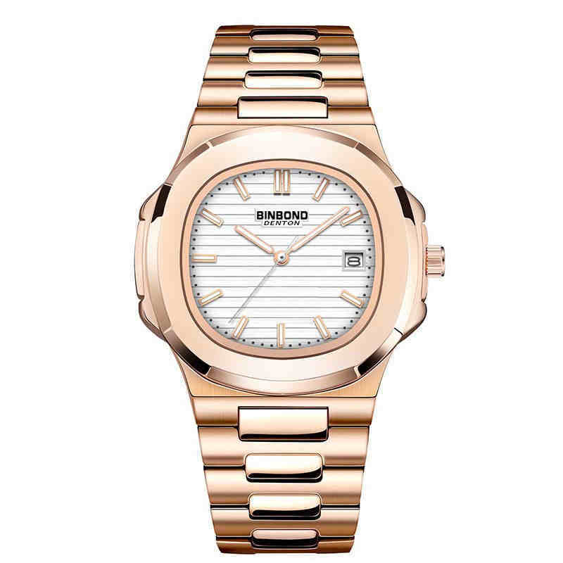 Vattentät fyrkantig klocka för män, affärsmode