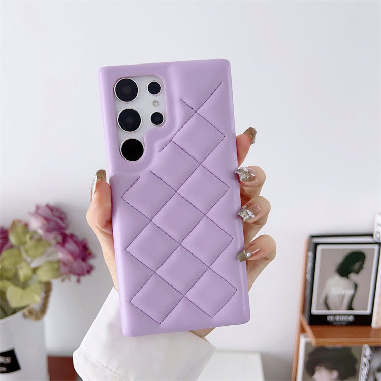 Puffer-Style Imitation Leather Phone Case