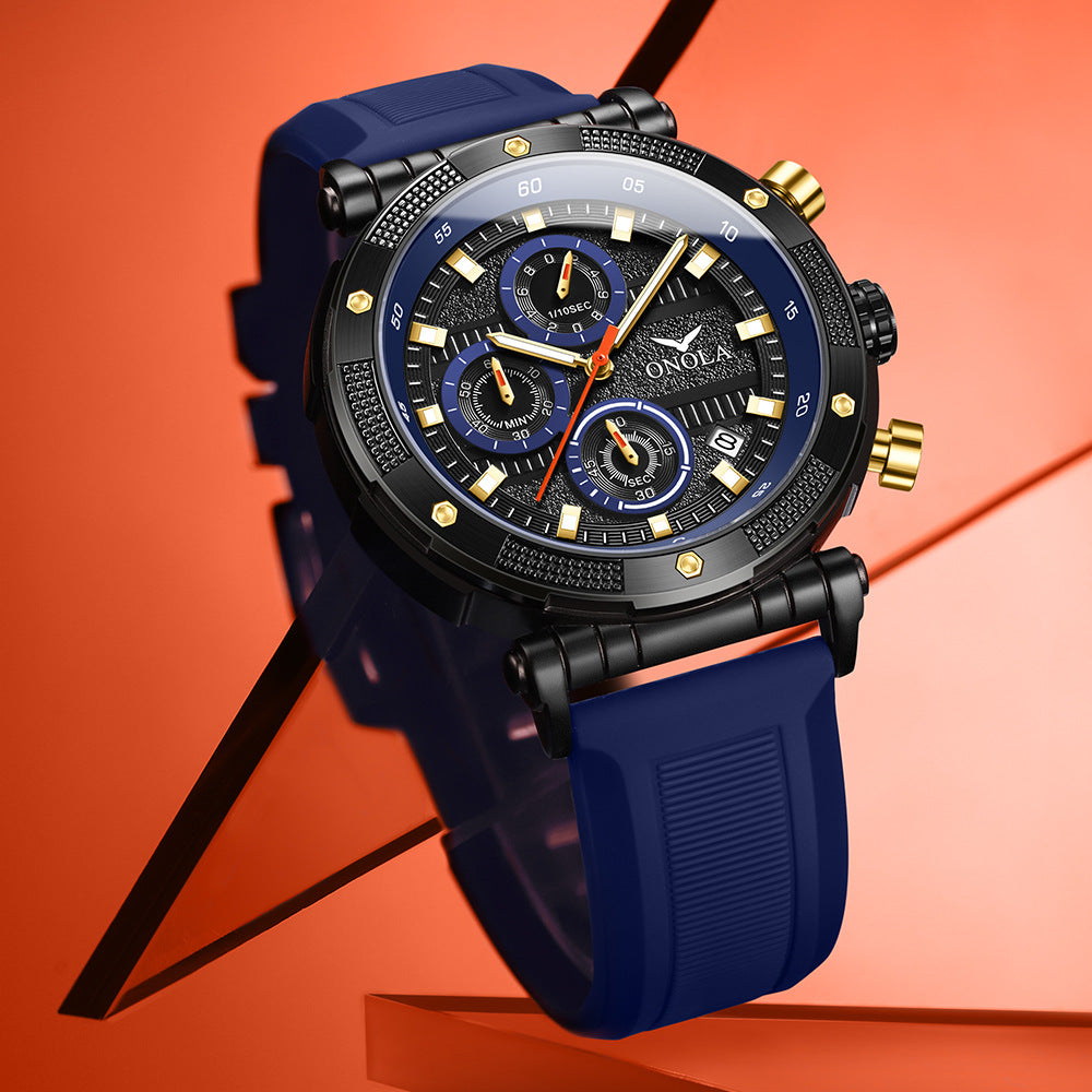 Moderiktig ny multifunktionell kvartsbandsklocka vattentät 