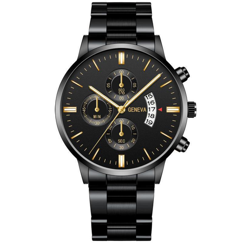 Men's Steel Quartz Watch | Large Dial & Calendar