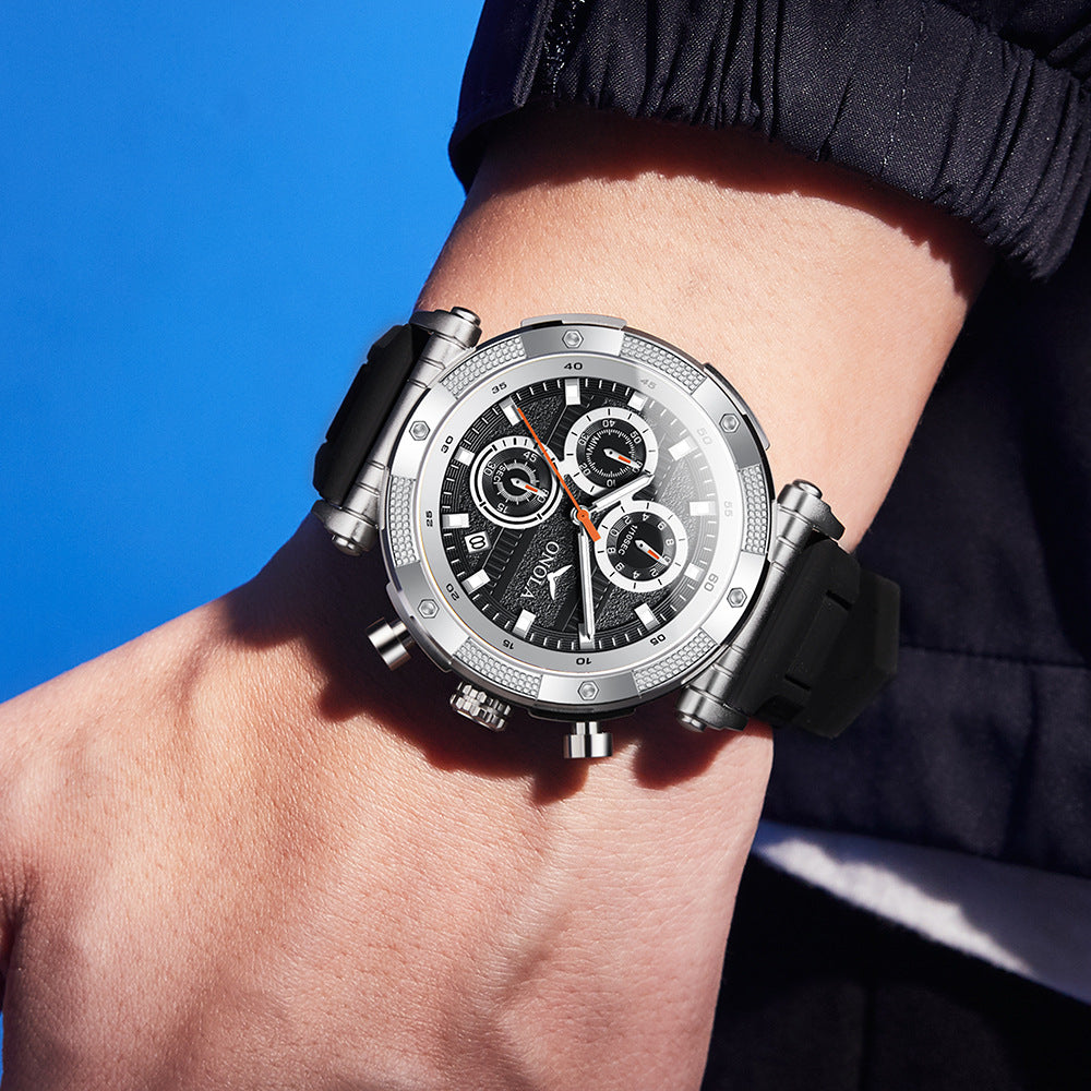 Moderiktig ny multifunktionell kvartsbandsklocka vattentät 