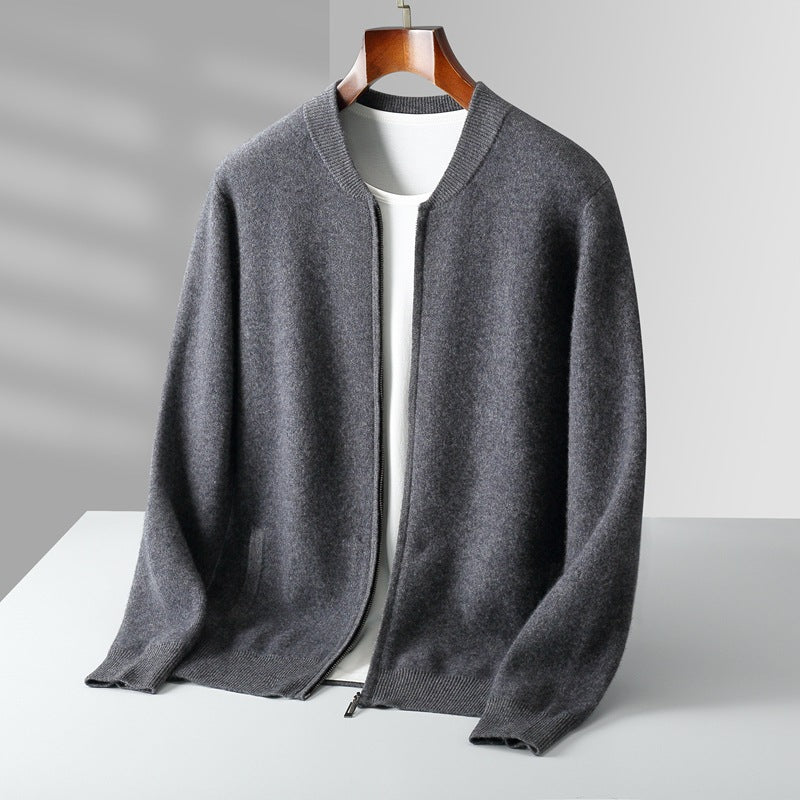 Round Neck Top Men's Cardigan Coat