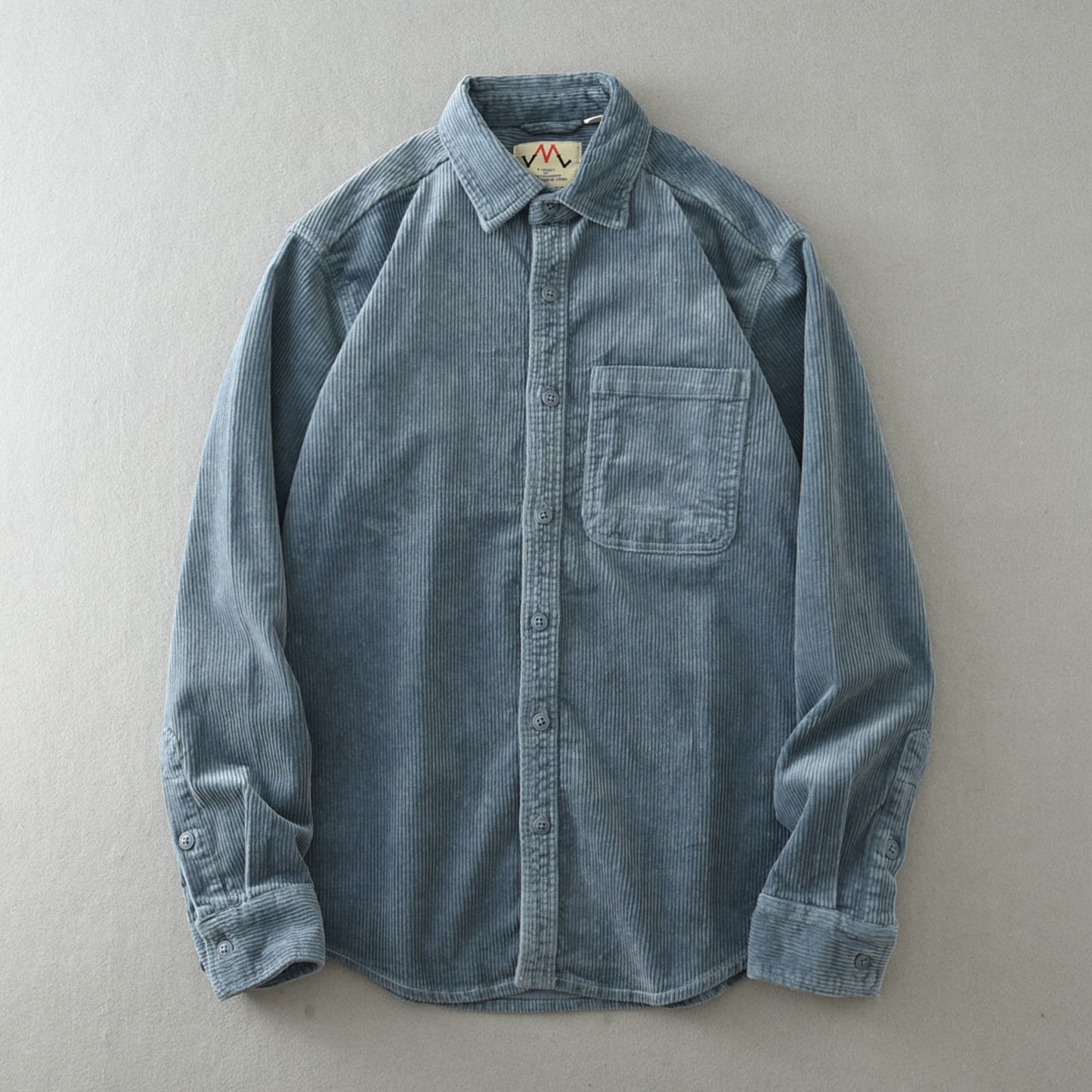 Men's Retro Loose Corduroy Long Sleeve Casual Cotton Shirt