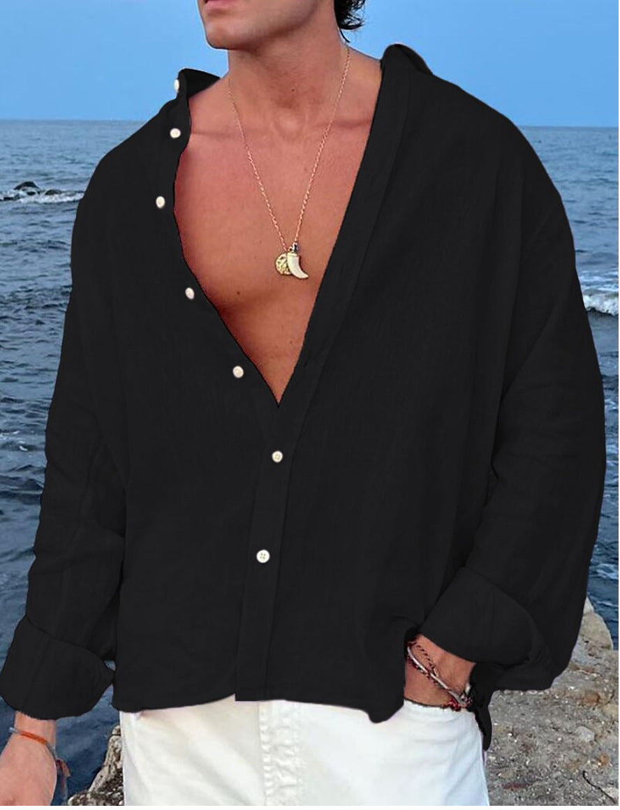 Casual Comfort — Loose-Fit Cotton Cardigan