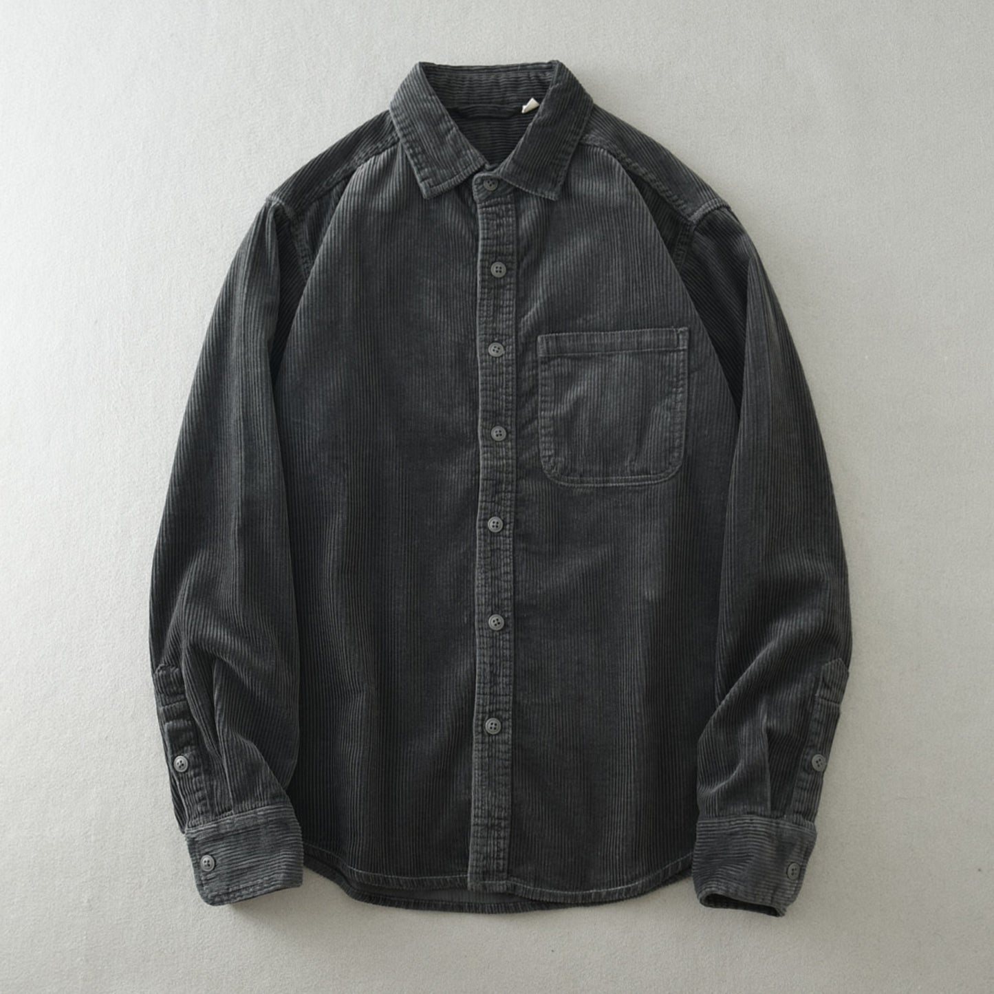 Men's Retro Loose Corduroy Long Sleeve Casual Cotton Shirt