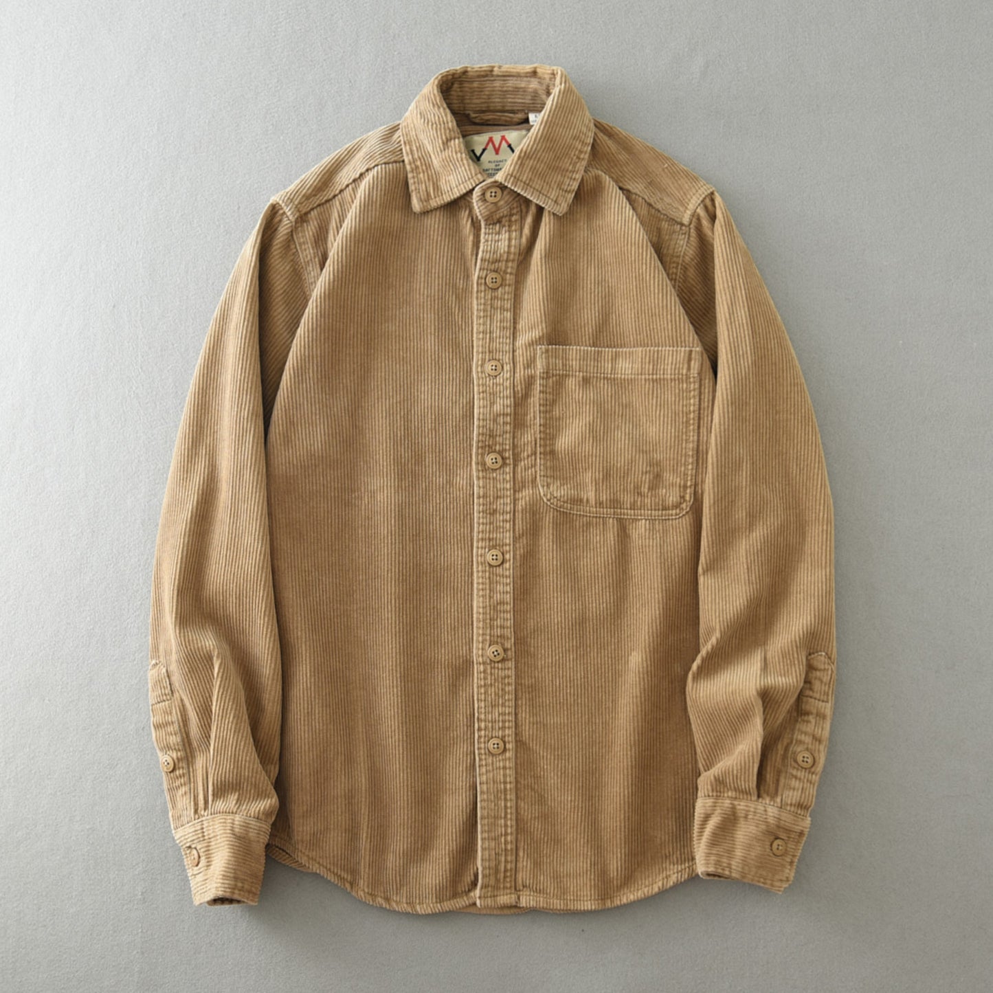 Men's Retro Loose Corduroy Long Sleeve Casual Cotton Shirt