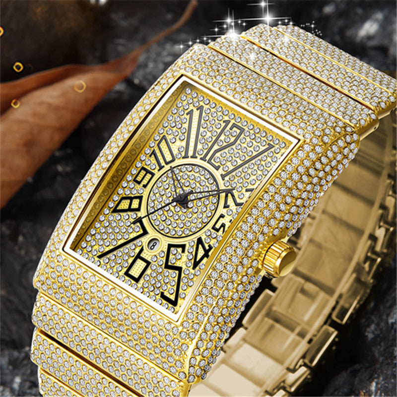 Diamond-embedded Watch Men's Super Starry Square