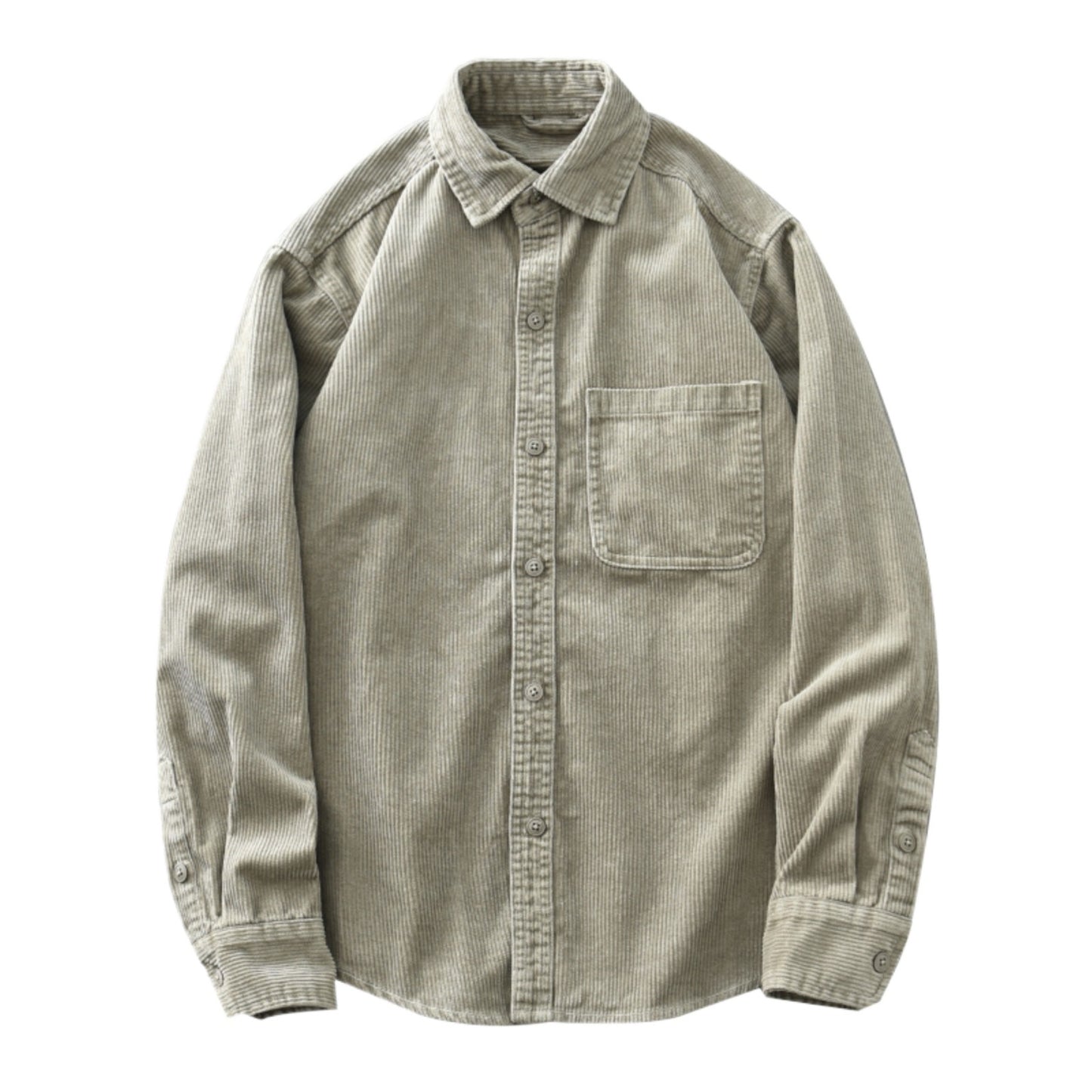 Men's Retro Loose Corduroy Long Sleeve Casual Cotton Shirt