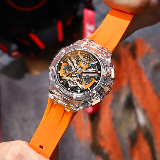 High-Grade Three-Dimensional Hollow Carved Luminous Quartz Watch