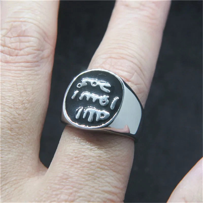 Islam Muslim Prophet Muhammad Solid Ring 316L Stainless Steel Jewelry Islam Allah Messenger Man Ring