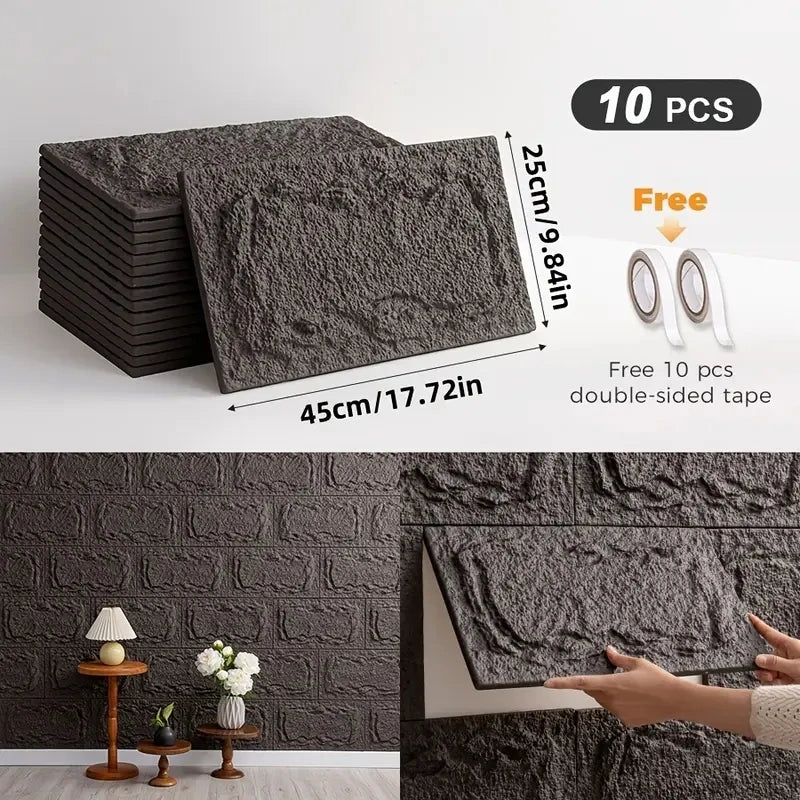 PU Stone Wall Panel – 10mm Realistic Brick Design, Waterproof, Anti-Mould & Moisture-Proof, Ideal for Indoor/Outdoor Use