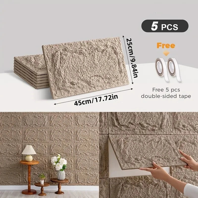 PU Stone Wall Panel – 10mm Realistic Brick Design, Waterproof, Anti-Mould & Moisture-Proof, Ideal for Indoor/Outdoor Use