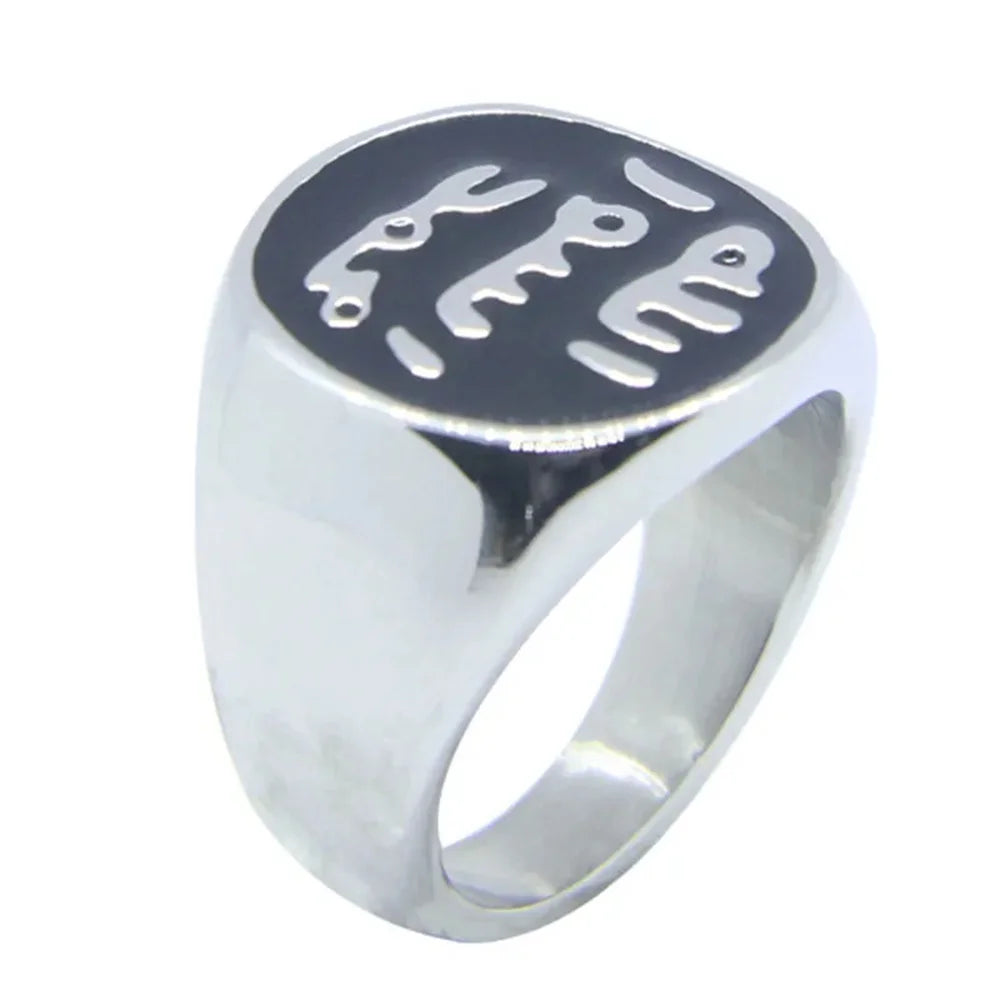 Islam Muslim Prophet Muhammad Solid Ring 316L Stainless Steel Jewelry Islam Allah Messenger Man Ring
