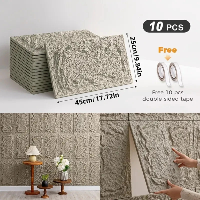 PU Stone Wall Panel – 10mm Realistic Brick Design, Waterproof, Anti-Mould & Moisture-Proof, Ideal for Indoor/Outdoor Use