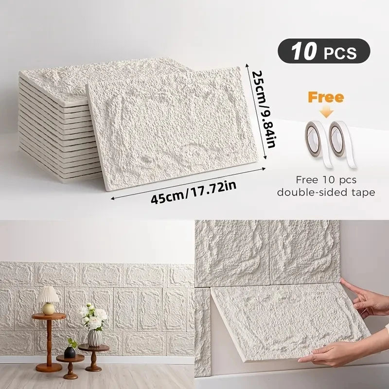 PU Stone Wall Panel – 10mm Realistic Brick Design, Waterproof, Anti-Mould & Moisture-Proof, Ideal for Indoor/Outdoor Use