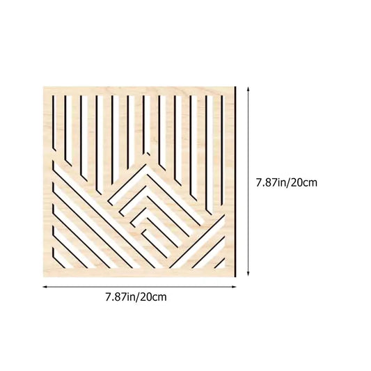 2pcs Wooden Hollow Line Wall Panels