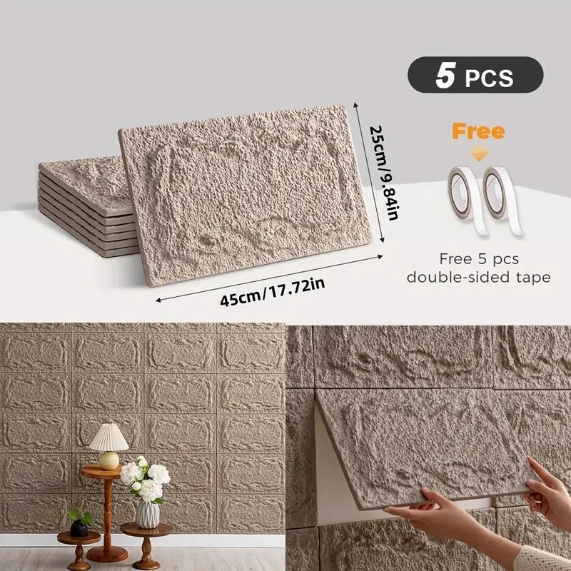 PU Stone Wall Panel – 10mm Realistic Brick Design, Waterproof, Anti-Mould & Moisture-Proof, Ideal for Indoor/Outdoor Use