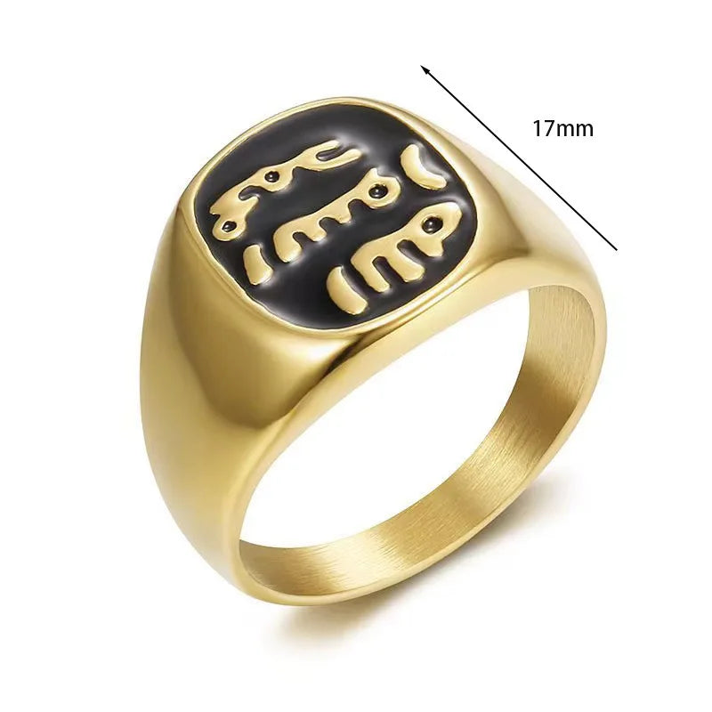 Stainless Steel Rings Islamic Muslim Culture Men's Rings Arab Countries To Wear On Major Occasions
