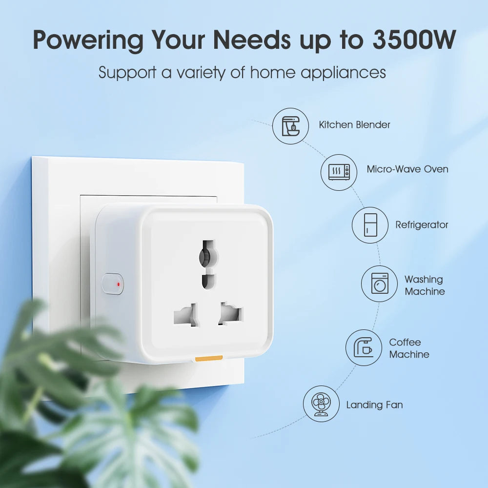 Zigbee Smart Plug EU/UK/US – 3500W 20A Tuya Timer Socket with Power Monitor, 240V