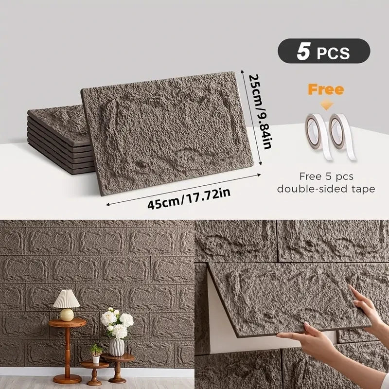 PU Stone Wall Panel – 10mm Realistic Brick Design, Waterproof, Anti-Mould & Moisture-Proof, Ideal for Indoor/Outdoor Use