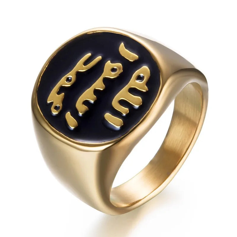 Stainless Steel Rings Islamic Muslim Culture Men's Rings Arab Countries To Wear On Major Occasions