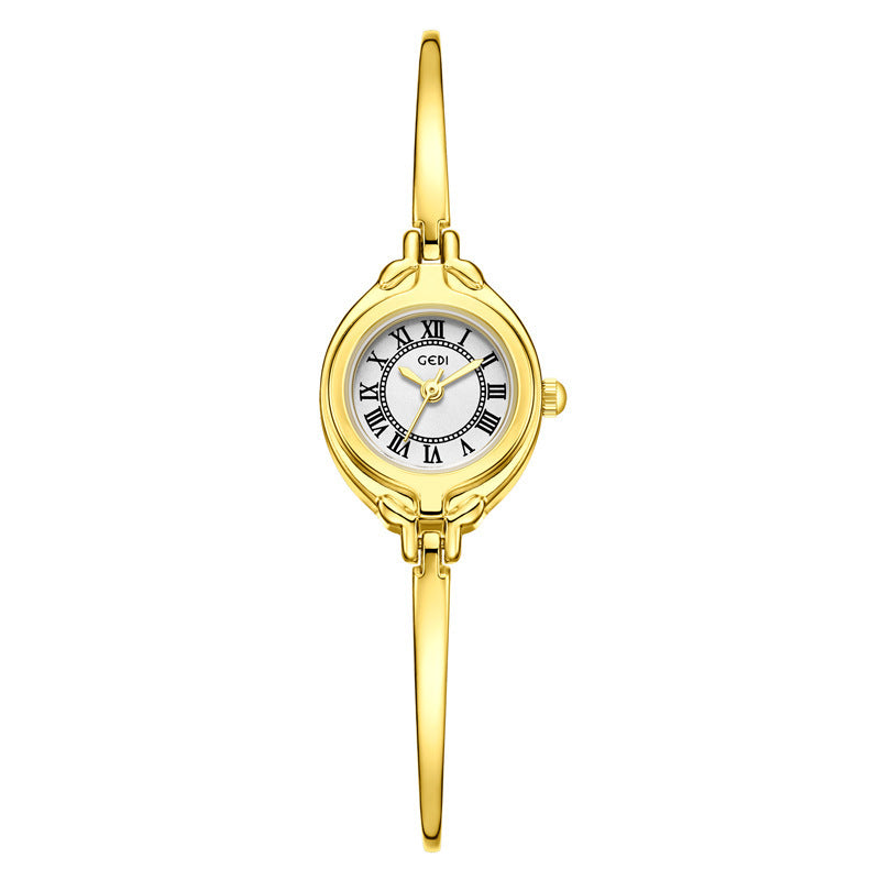 Gold Good-looking Thin Strap Quartz Watch