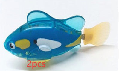 LED Swimming Robot Fish Toy – Flashing Cat Toy for Water Play