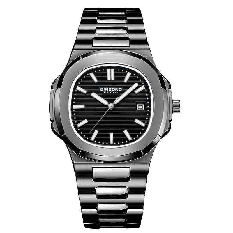 Vattentät fyrkantig klocka för män, affärsmode