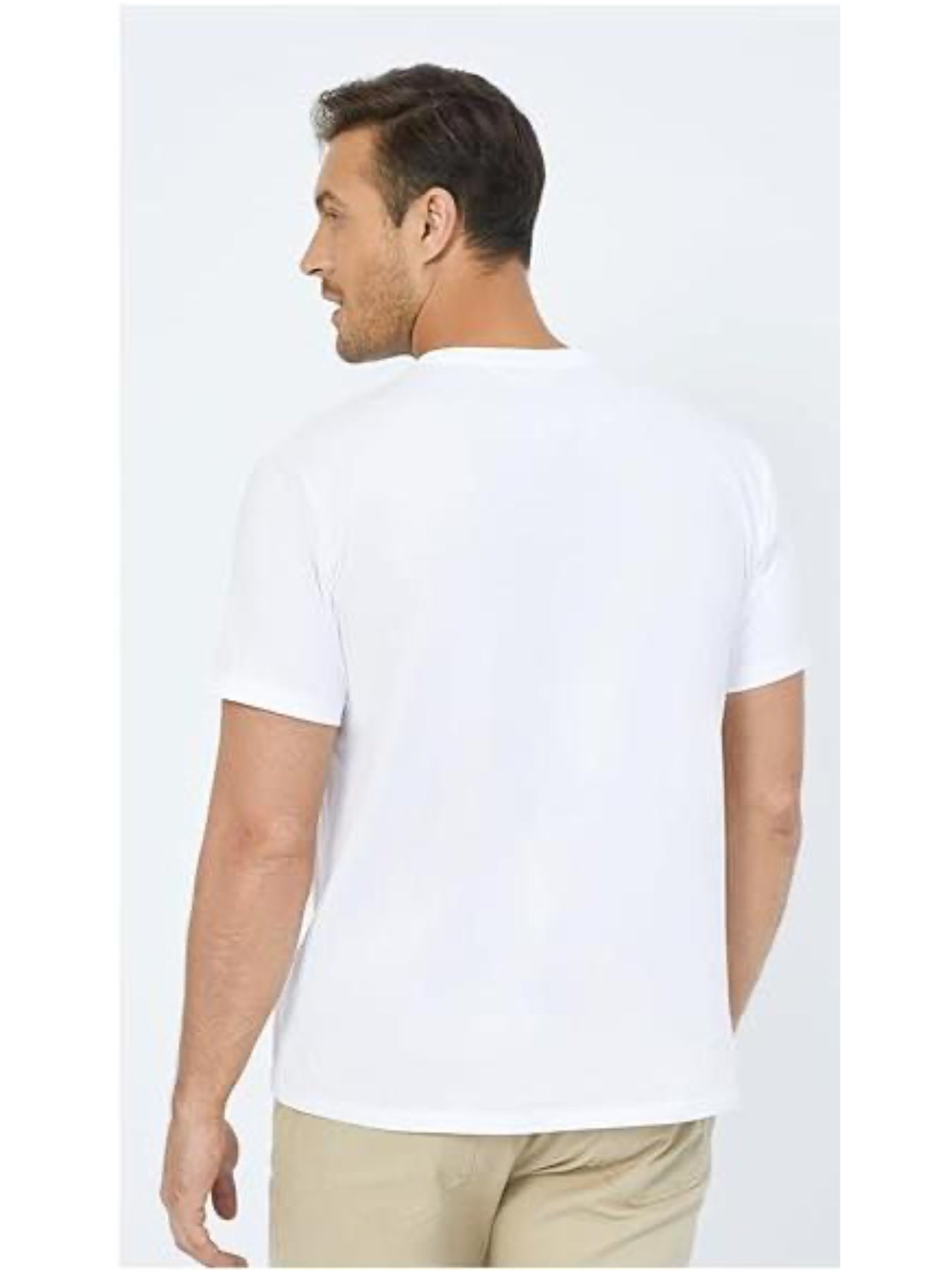 Neat White Basic Crewneck Short Sleeve Cotton Polyester Water Repellent Tops T Shirts Tee For Men
