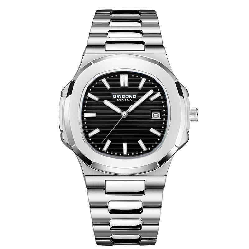 Vattentät fyrkantig klocka för män, affärsmode