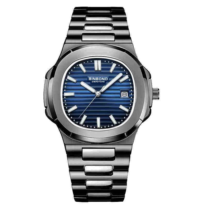 Vattentät fyrkantig klocka för män, affärsmode
