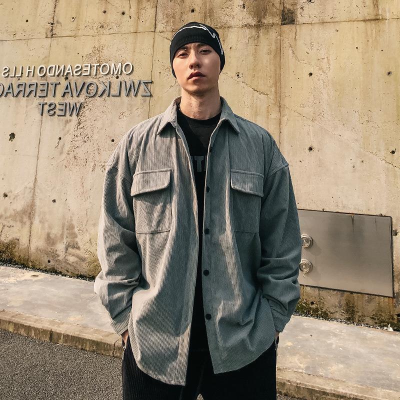 American Retro Corduroy Shirt Men's Loose