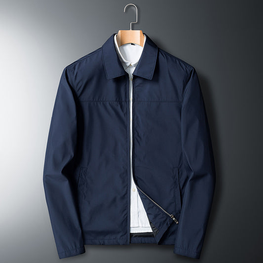 New Middle-aged Turn-down Collar Coat Thin Casual Jacket