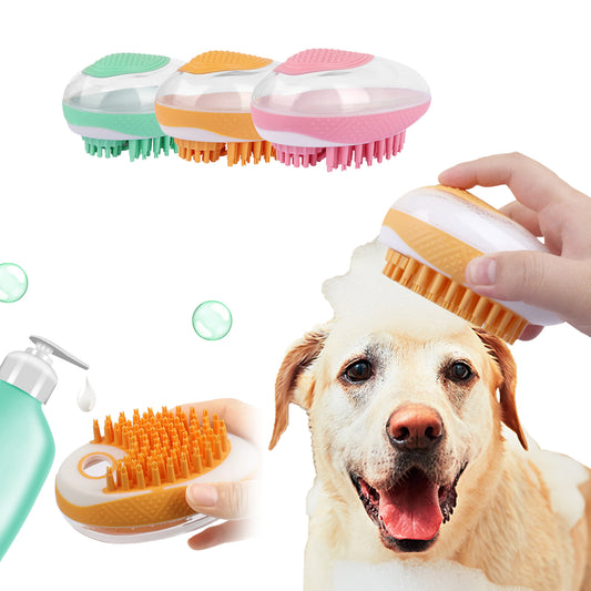 2-in-1 Dog & Cat Bath Brush – Soft Silicone Pet Grooming & Massage Comb