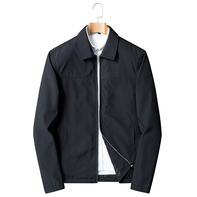 New Middle-aged Turn-down Collar Coat Thin Casual Jacket