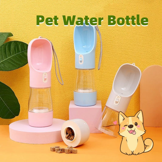 Portable Pet Water & Food Bottle – Travel Bowl for Dogs