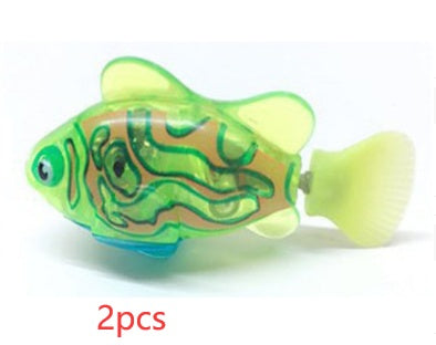 LED Swimming Robot Fish Toy – Flashing Cat Toy for Water Play